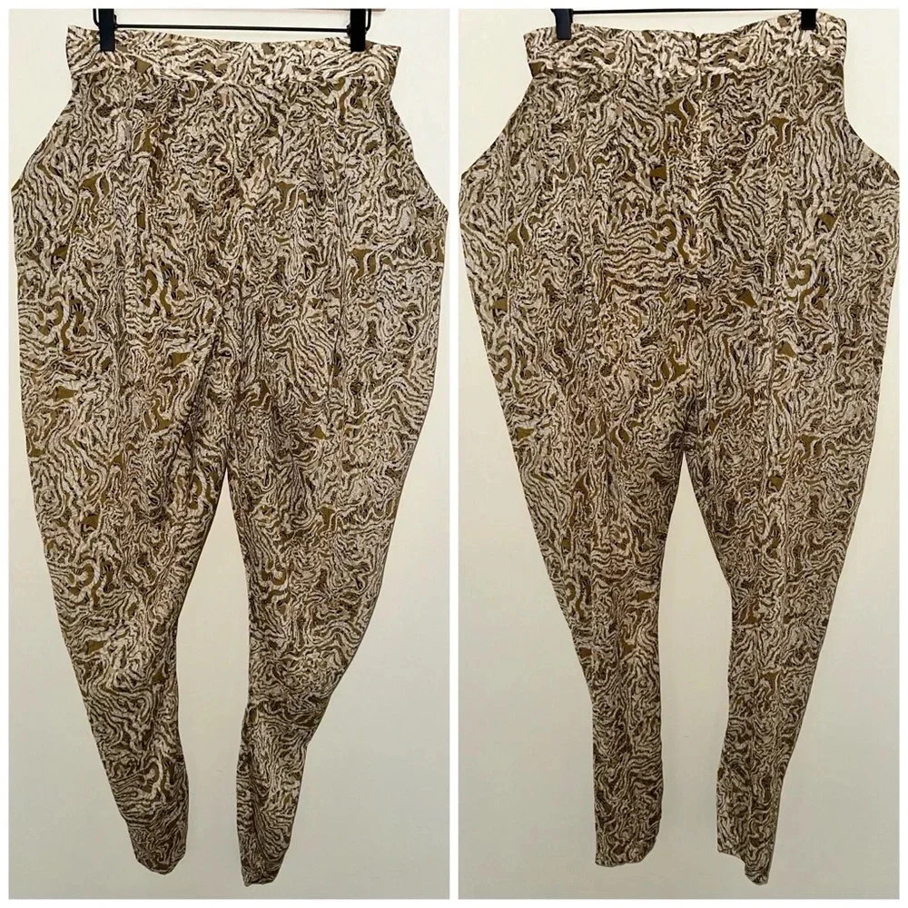 Forever 21 Animal Print Sheer Pants Lined w/Shorts Size L - NWOT